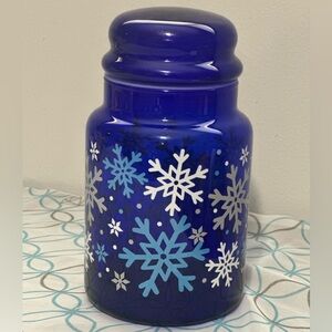 Libby cobalt Blue Snowflake Jar